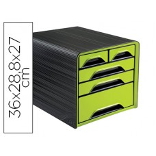 BLOCOS CLASSIFICADORES DE SECRETARIA CEP 5 GAVETAS MISTOS VERDE/PRETO 360X288X270 MM