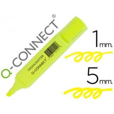 Marcador fluorescente q-connect de ponta biselada amarelo. Marcador fluorescente q-connect de ponta biselada amarelo.